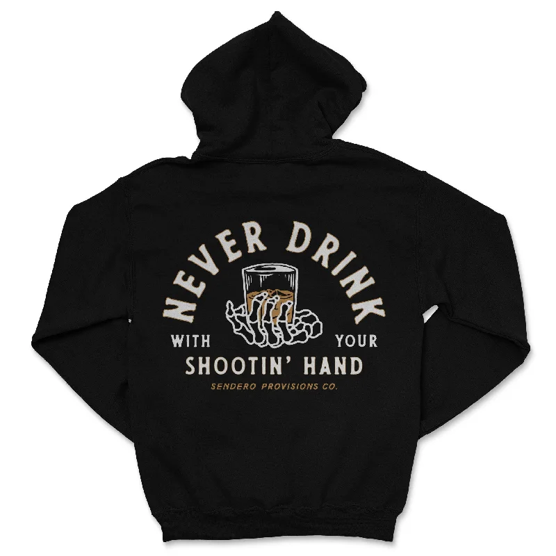 Shootin' Hand Hoodie Hoodie with Ribbed Hem Stretchable Secure