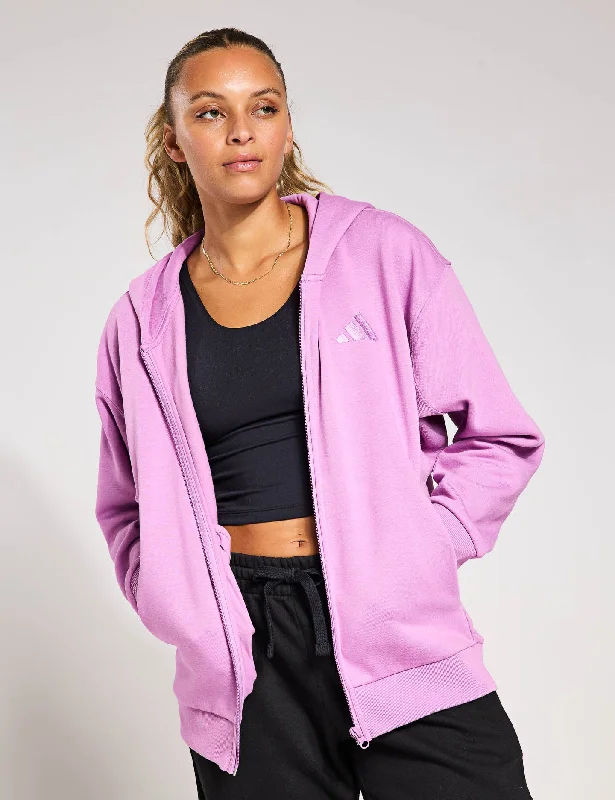 ALL SZN Fleece Full-Zip Hoodie - Preloved Purple Oversized Hoodie Comfort Casual