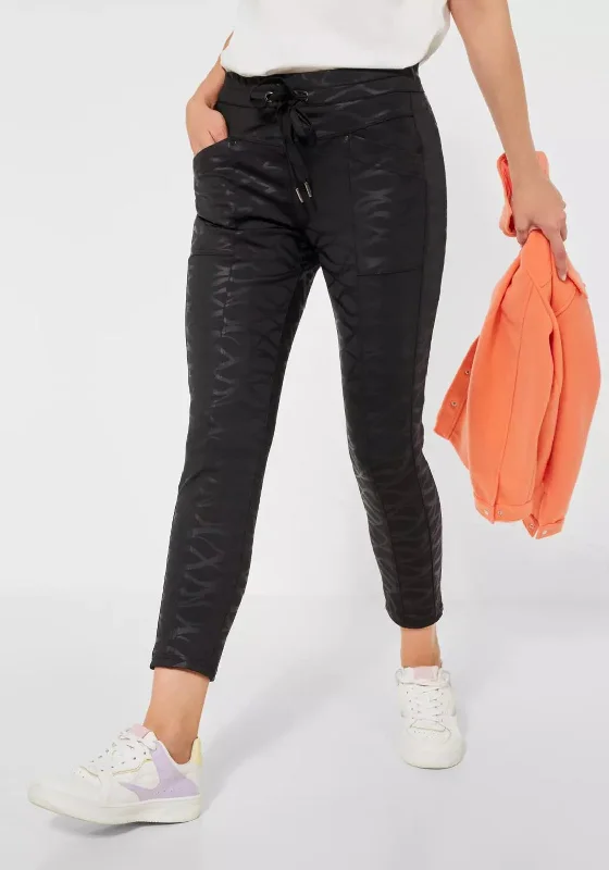 Street One Animal Print Trousers, Black Trousers Versatile Stylish