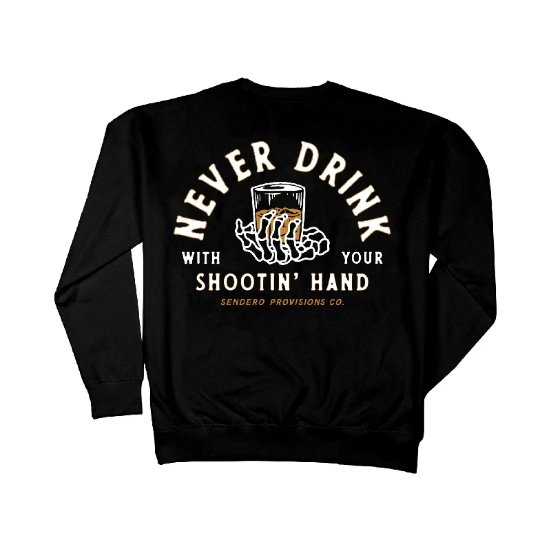 Shootin' Hand Sweatshirt Hoodie with Rhinestones Sparkly Elegant