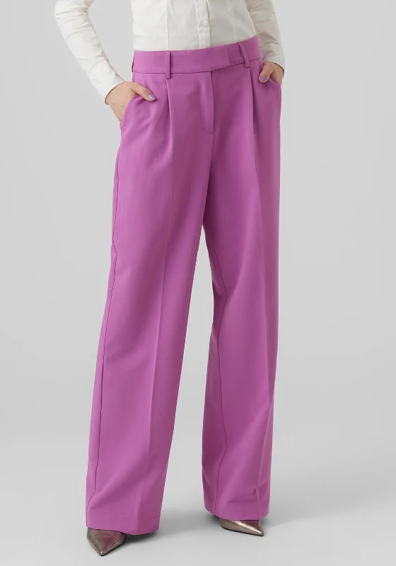 Vero Moda Zelda Wide Leg Trousers, Radiant Orchid Trousers Leisure Comfortable