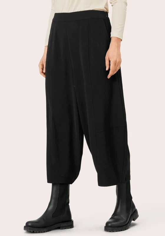 Masai Peggy Cropped Balloon Trousers, Black Trousers fashionable chic