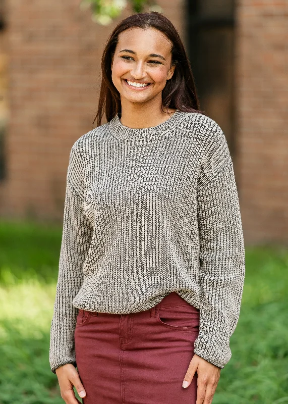 Betsy Crewneck Multi Knit Sweater Spandex Rayon Corduroy