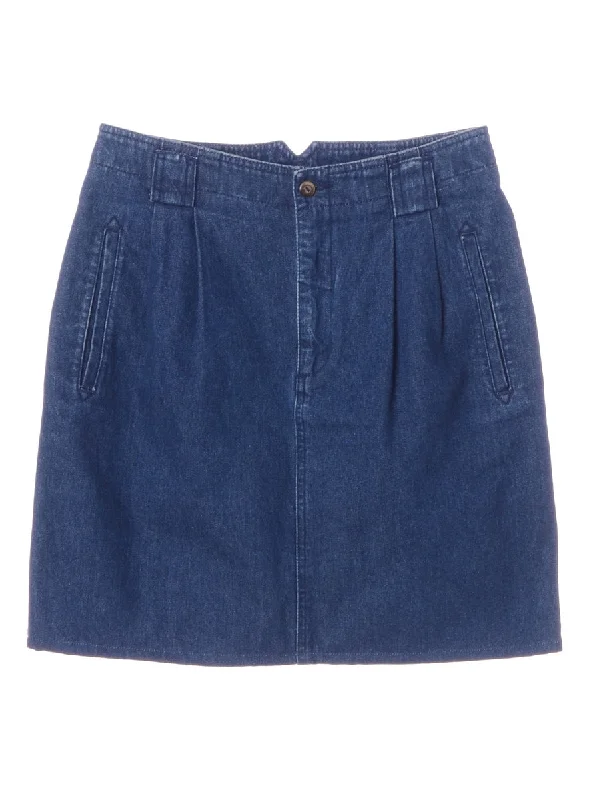 Label Short Denim Skirt slim fit skirt