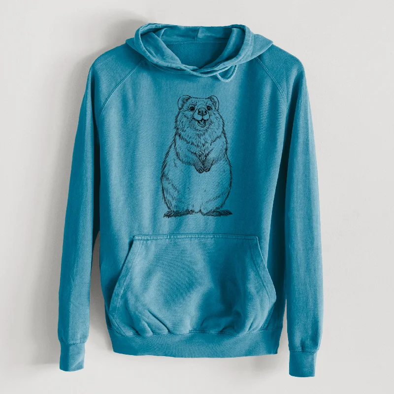 Quokkas - Setonix brachyurus  - Mid-Weight Unisex Vintage 100% Cotton Hoodie Oversized Hoodie Comfort Casual