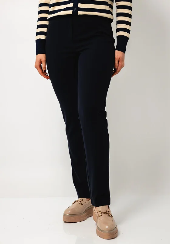 Robell Jacklyn Slim Comfort Trousers, Navy Trousers practical easy-care