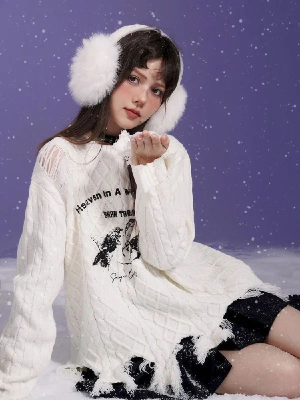 Hole Breaking Pullover Sweater【s0000005044】 Transparent Opaque Sheer