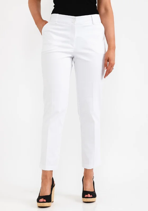 Camelot Tailored Slim Leg Trousers, White Trousers Recommended Stylist