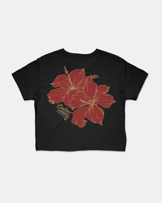 WILD HIBISCUS Crop Top Cozy Warm Stylish