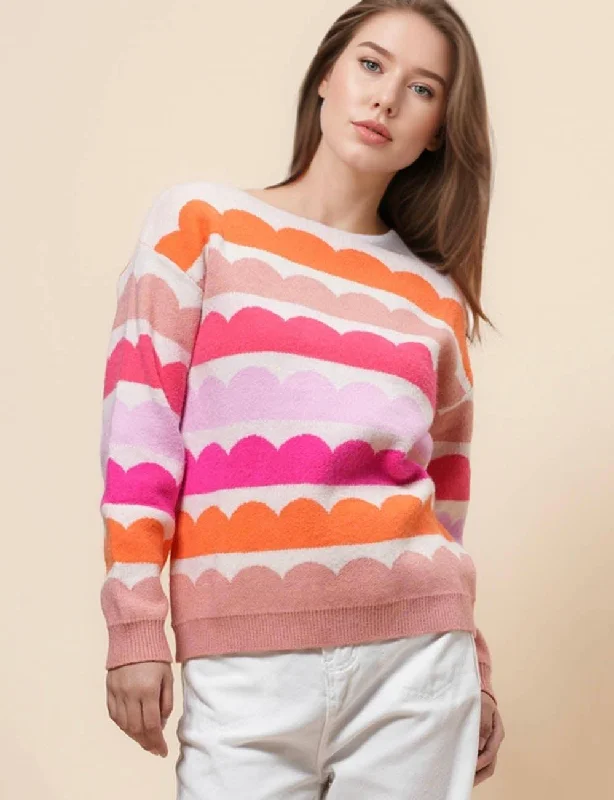 Ladies Color Block Long Sleeves Pullover Sweater SKT5015 Machine Wash Dry Clean Hand Wash