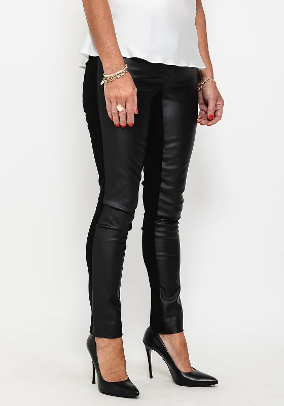 Badoo Coated Front Trousers, Black Trousers stylish elegant