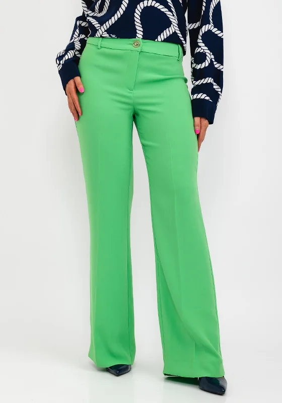 Badoo Wide Leg Trousers, Lime Green Trousers Bootcut Casual