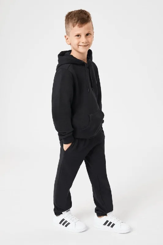 INSPORT JUNIOR ALASKA BLACK HOODIE Hoodie with Hidden Zipper Minimalist Clean