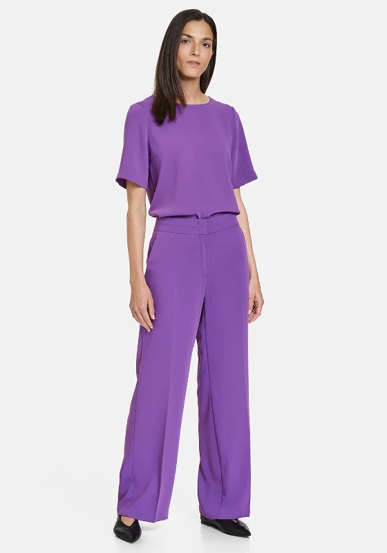 Gerry Webber Wide Leg Trouser, Purple Trousers Ceremony Elegant