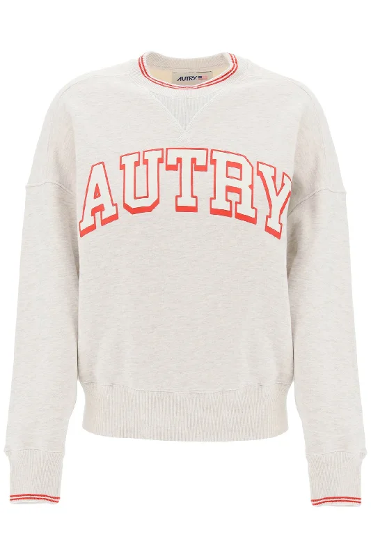 Autry oversized varsity sweatshirt SWPW524M MELANGE Hoodie with Pocket Utility Practical