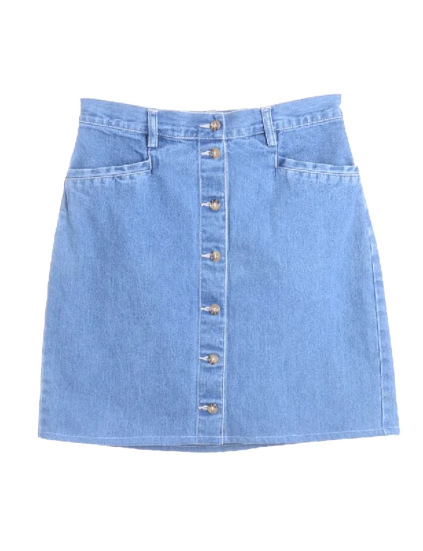 Label Short Denim Skirt leather skirt sleek