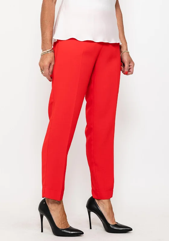 Camelot Light Slim Leg Trousers, Red Trousers versatile functional