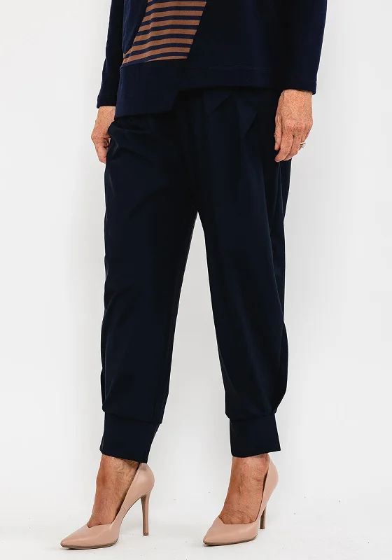 Naya Pocket Tuck Leg Trousers, Navy Trousers Timeless Classic