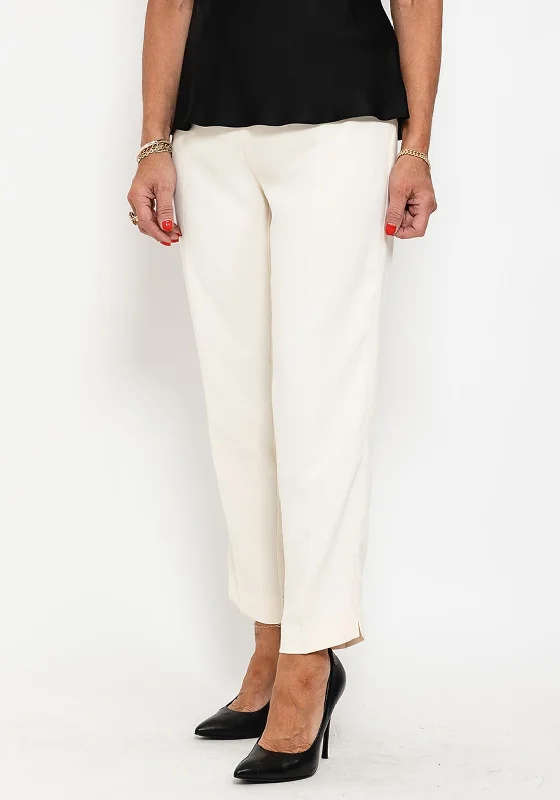 Camelot Light Slim Leg Trousers, Cream Trousers chic elegant