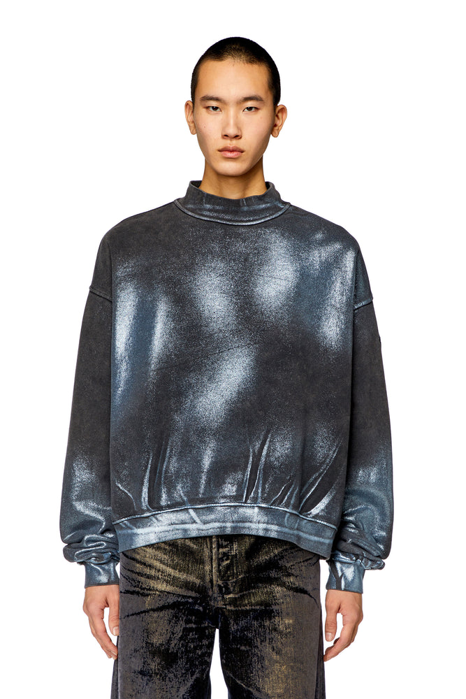 Faded metallic sweatshirt Hoodie with Rhinestones Sparkly Elegant