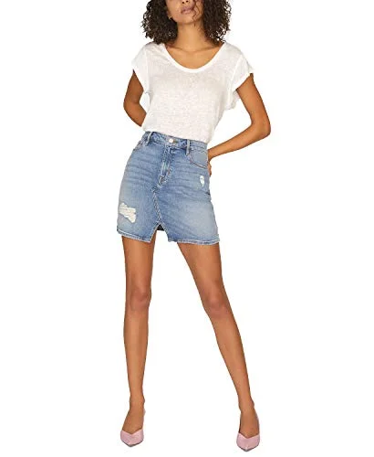 Leo Five-Pocket Denim Mini Skirt cashmere skirt plush