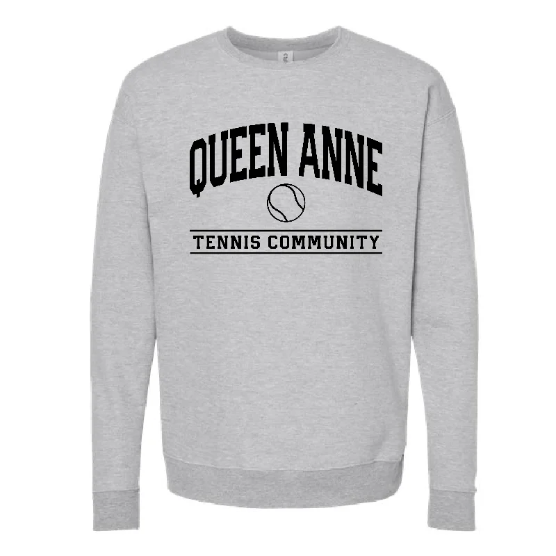 The Queen Anne Arch | Heather Grey Oversized Crewneck Sweatshirt Hoodie with Zipper Placket Modern Functional