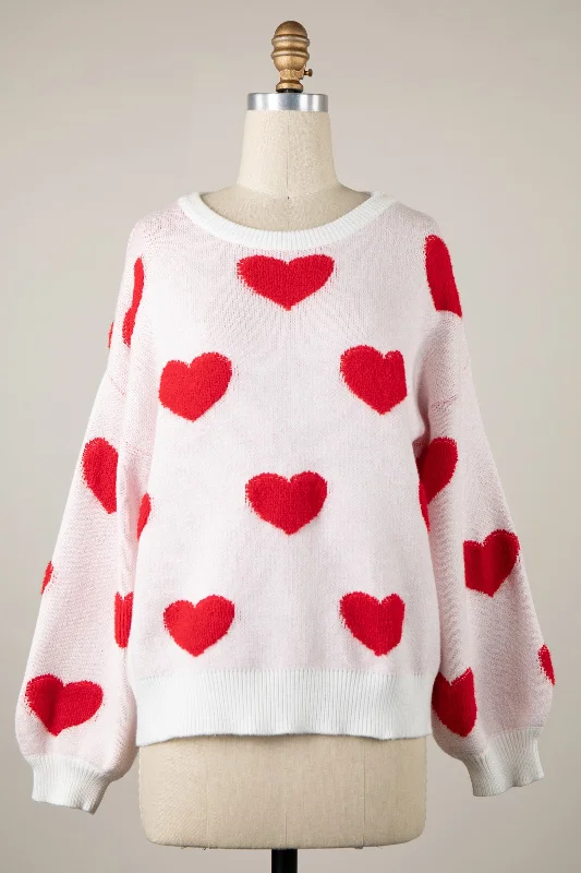 Heart You Sweater Houndstooth Herringbone Solid