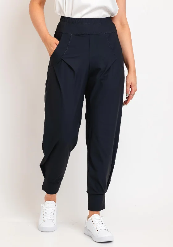 Naya Elasticated Waist Cuff Trouser, Dark Grey Trousers Harem Relaxed Fit