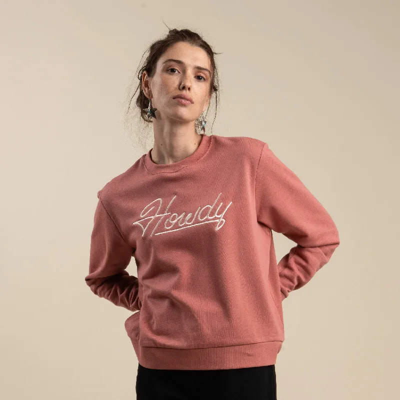 Howdy Drop Shoulder Sweatshirt Hoodie with Oversized Fit Loose Comfortable