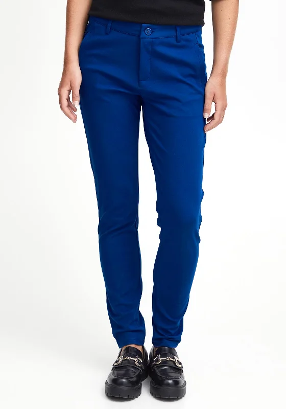 Fransa Tessa Knitted Slim Leg Trouser, Blue Trousers New Arrival