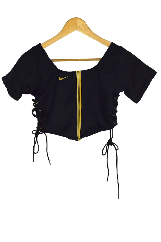 Reworked Nike Brand Crop Top Elasticated Padded Insulated