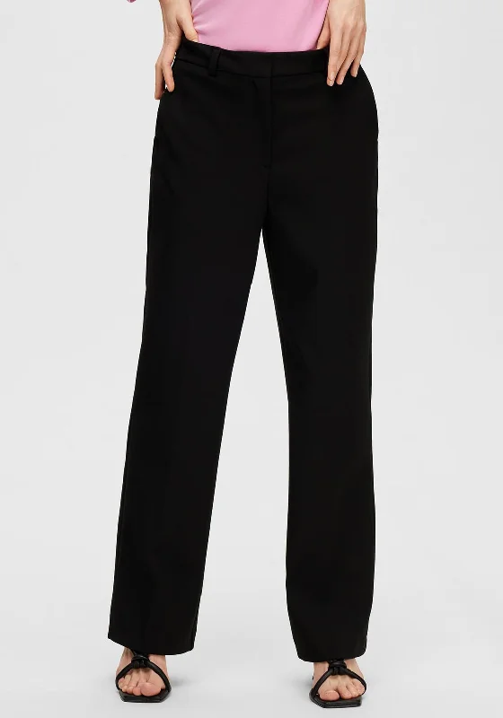 Selected Femme Myla High Waist Trousers, Black Trousers Handmade Artisanal