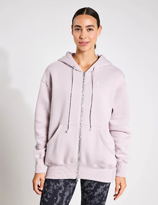 Sportswear Phoenix Fleece Oversized Hoodie - Platinum Violet/Sail Hoodie with Hem Detail Decorative Unique