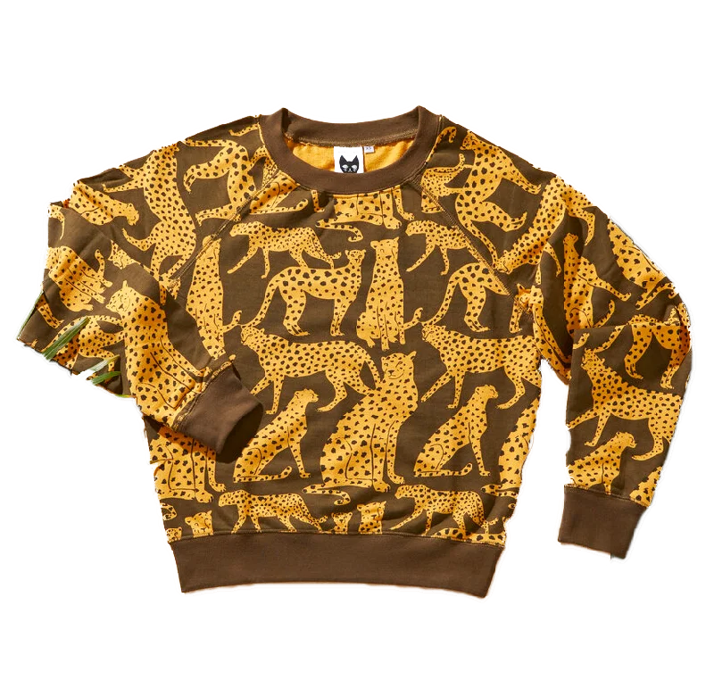 Cheetah Sweatshirt Hoodie with Velcro Closure Adjustable Secure