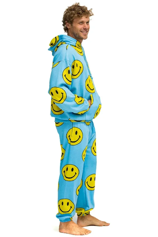 Hoodie Smiley Repeat Hdprxsmlrt Sky Hoodie with Zipper Placket Modern Functional