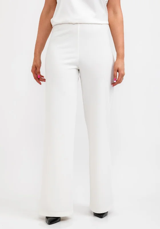 Camelot Straight Leg Trousers, White Trousers versatile all-occasion