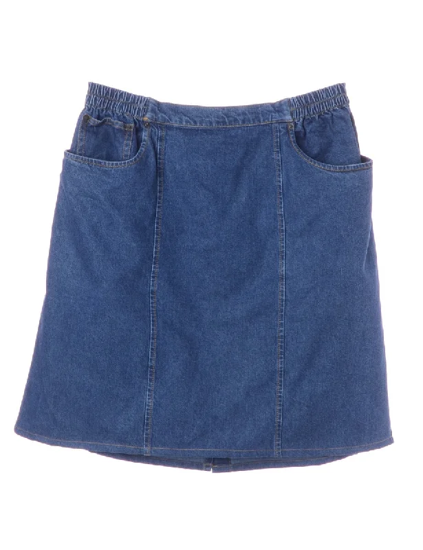 Label Short Denim Skirt flowy skirt hem