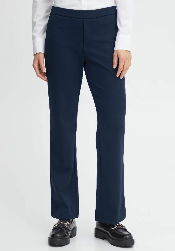 Fransa Casual 7/8 Length Trouser, Navy Trousers Sale Discount