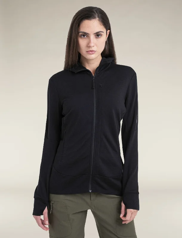 Icebreaker Merino 260 Quantum IV LS Zip Hoodie (Women's) Hoodie with Hem Raw Edge Edgy Unfinished
