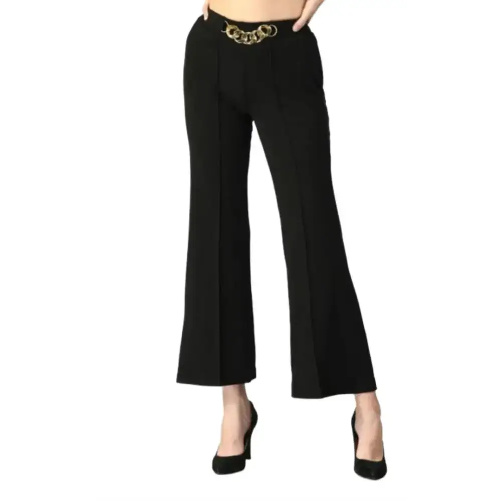 WOMAN CLASSIC BLACK HIGH-RIST LOOSE FIT JEANS TROUSER Trousers Prom Sequined