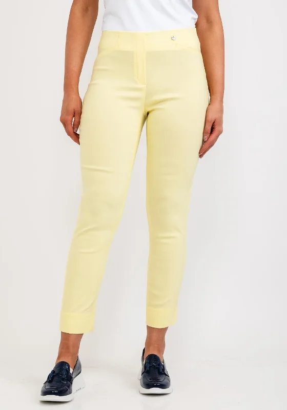 Robell Rose 09 Super Slim Trousers, Yellow Trousers Denim Distressed