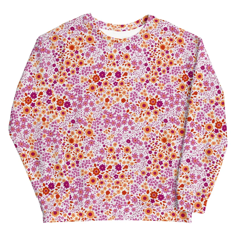 Lesbian Flowers Sweatshirt Hoodie with Typography Text Message