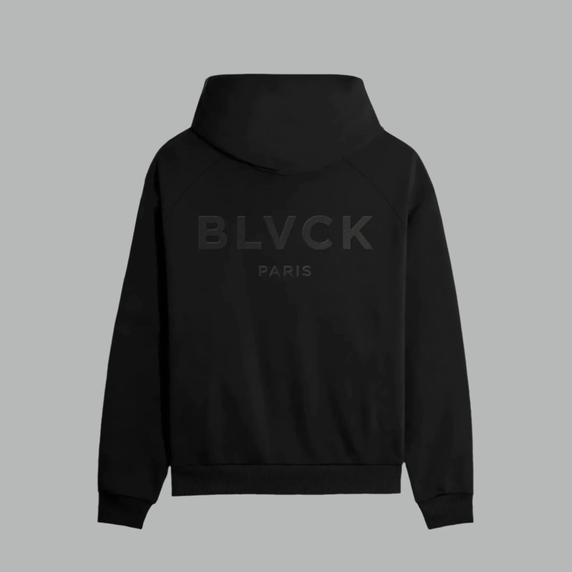 Blvck Paris - "Blvck Hoodie 'Black" - UV Print Logo - Unisex Hoodie with Thumb Holes Functional Cozy