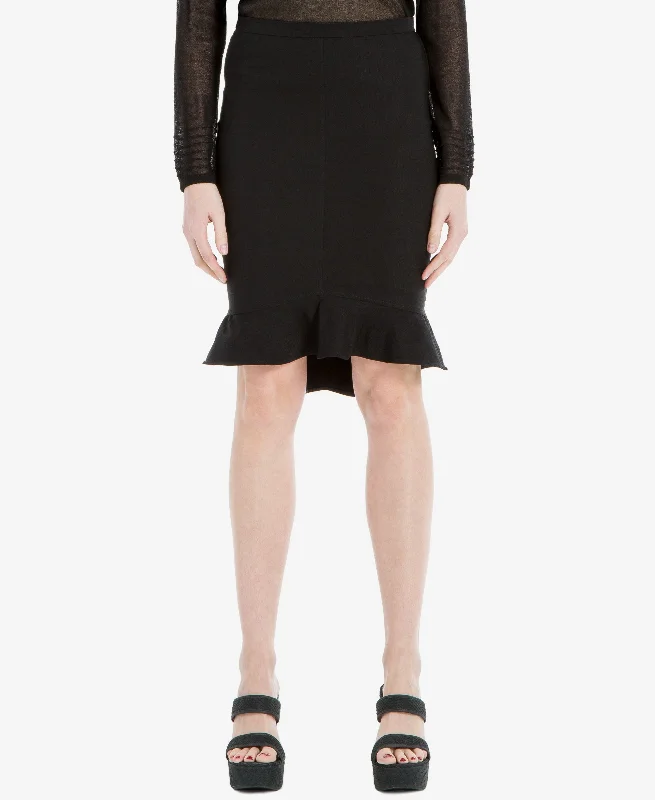 Max Studio London Flounce Pencil Skirt ribbed skirt waist