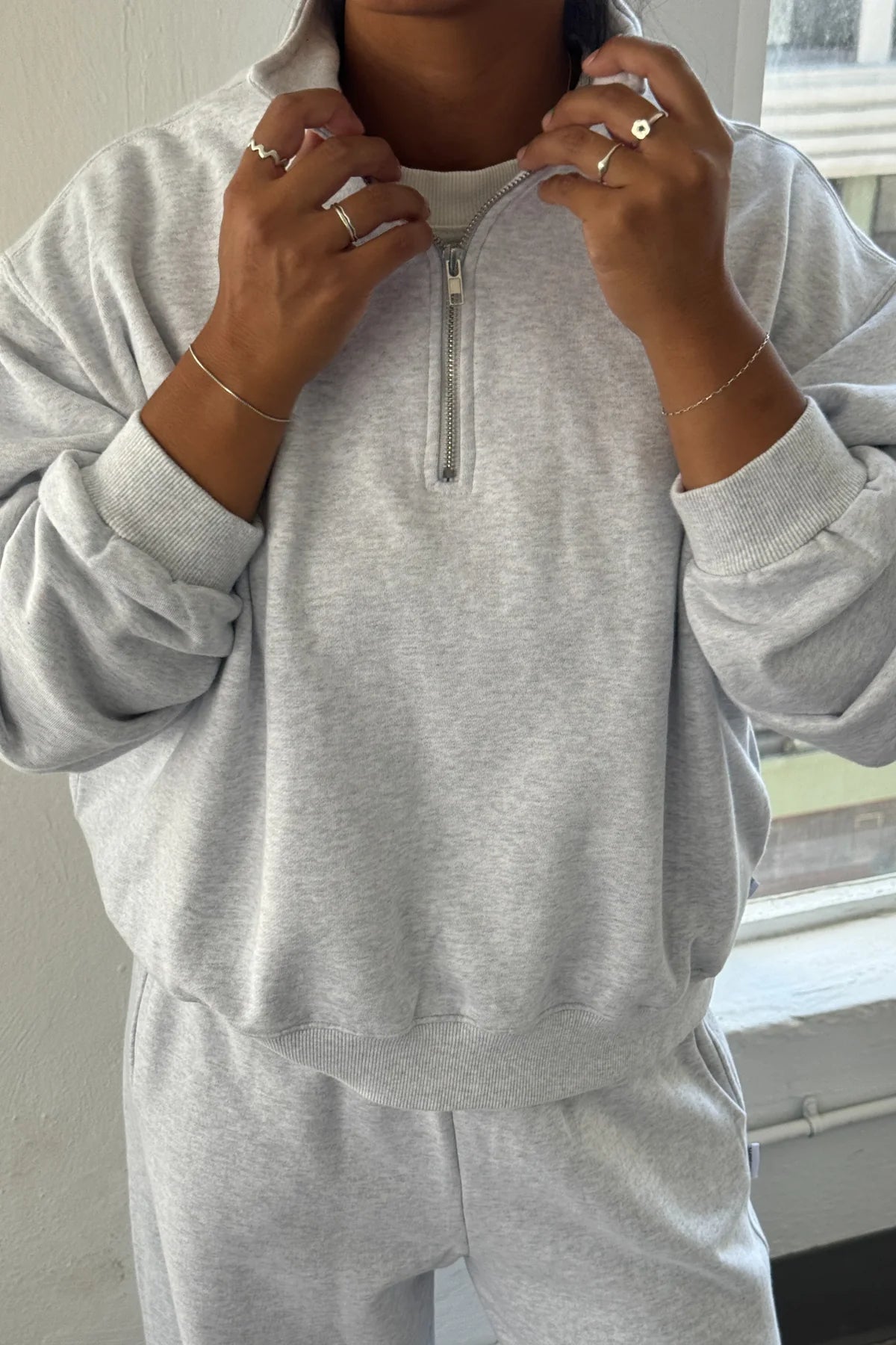 French Terry Noah Sweatshirt (Icy Grey) Hoodie with Reflective Safety Nightwear