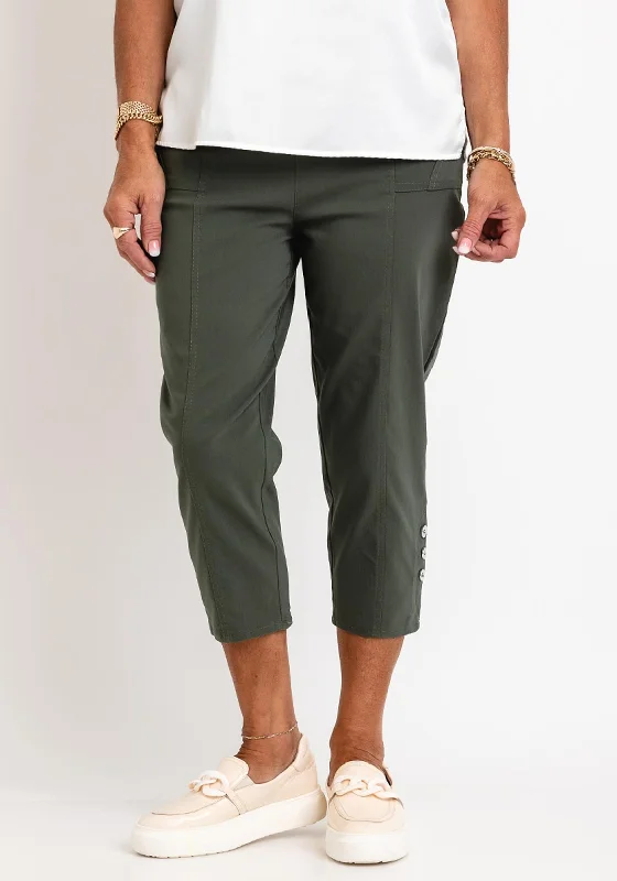 Leon Collection Cargo Style Capri Trousers, Khaki Trousers Hiking Durable