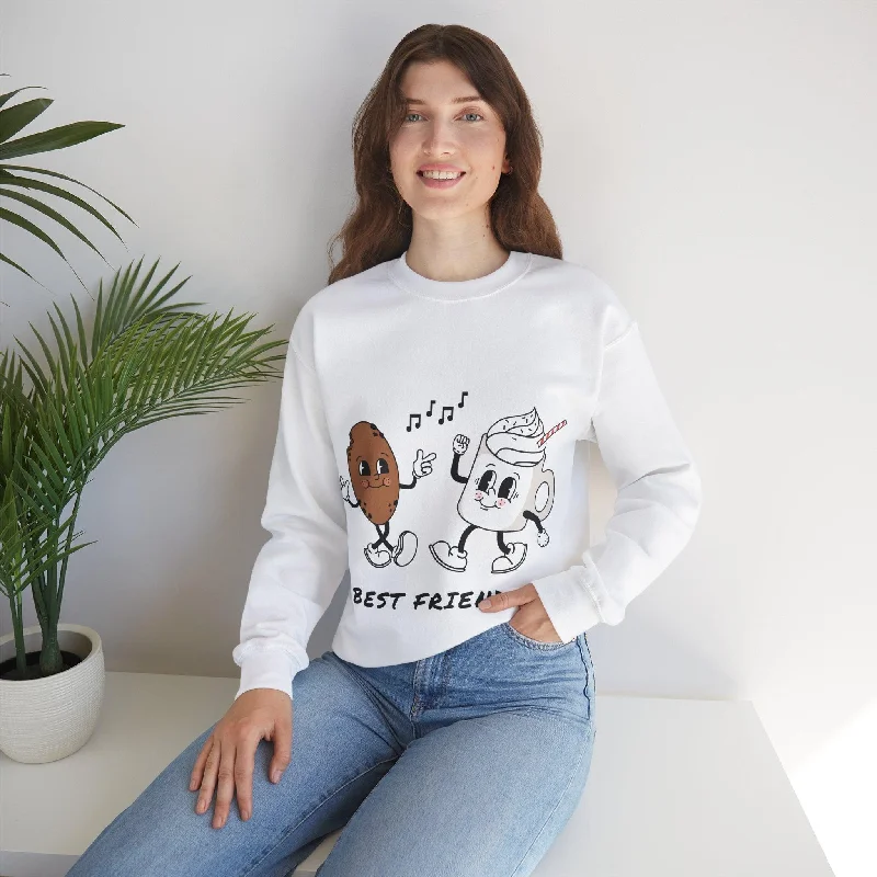 Best Friends Funny Sweatshirt Hoodie with High Neck Warm Protective