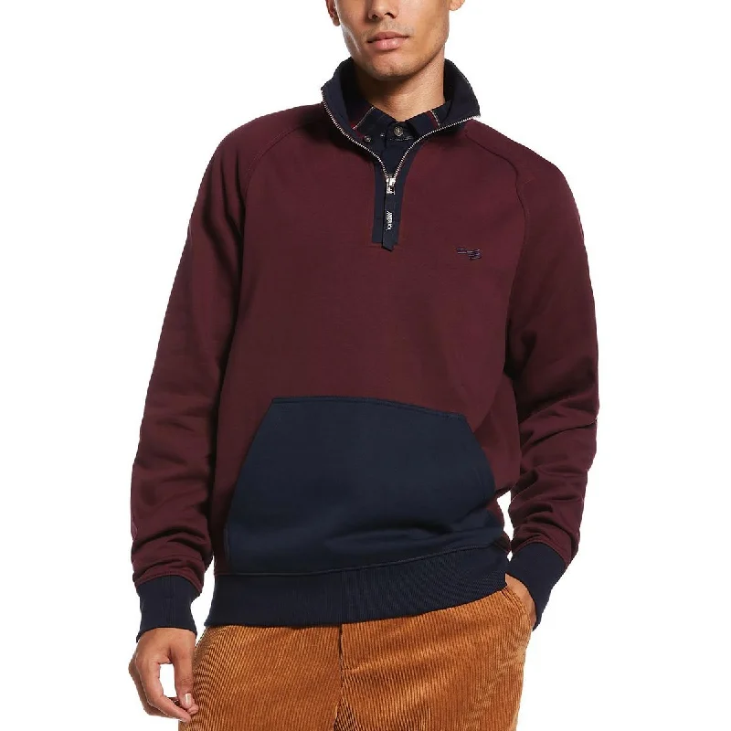 Perry Ellis Mens Fleece Pullover Sweatshirt Hoodie with Crew Neck Simple Timeless