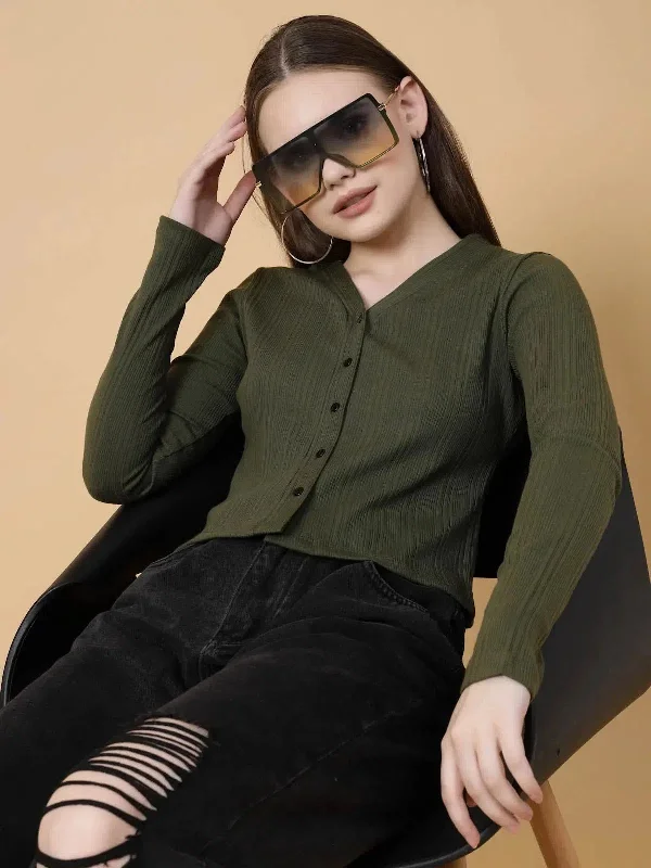 Rigo Classic Ribbed Crop Top-WTOP380-1447-L Terry Blend Velvet Blend Canvas Blend