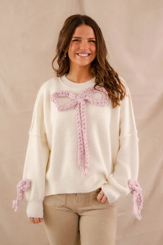 Searching For A Cowboy Sweater-Ivory Elasticated Padded Insulated